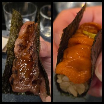Edo Ya - A5 wagyu and uni handroll - Japanese Near Me - New York, New York