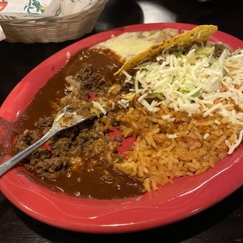 Gran Agave - Combination plate: Beef enchilada, beef taco, beans, and rice - Mexican Near Me - Riverview, Florida