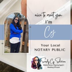 Simply Cy Solutions - Mobile notary near you! I also provide wedding officiant services! #notarynearme #mobilenotary