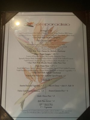 Menu photo 2 Paradisio Redding, CA