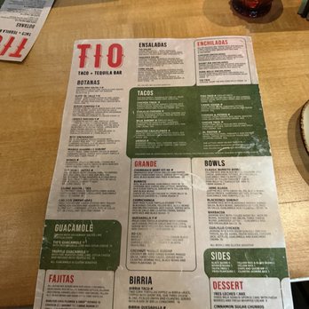 Tio Taco + Tequila Bar - Menu - Mexican Near Me - Edison, New Jersey