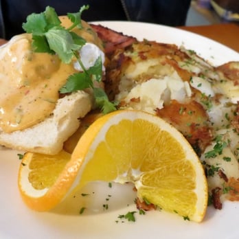 Plums Cafe - Santa Fe Eggs Benedict - Breakfast & Brunch Near Me - Costa Mesa, California