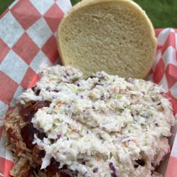 Champs Smokin BBQ - Pulled Pork Sandwich piled high!
