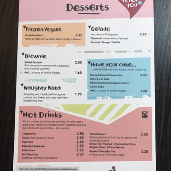 Nando's - Dessert menu - Chicken Shop Near Me - London, XGL Nando's - Dessert menu - Chicken Shop Near Me - London, XGL