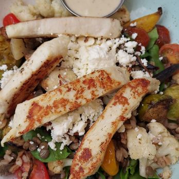 Bluestone Lane - Warm chicken grain salad (Lunch menu) - Coffee & Tea Near Me - New York, New York Bluestone Lane - Warm chicken grain salad (Lunch menu) - Coffee & Tea Near Me - New York, New York