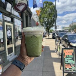 Blueberry matcha latte Blueberry matcha latte
