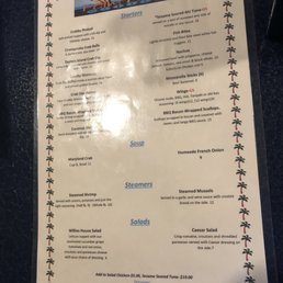 the menu for the restaurant the menu for the restaurant