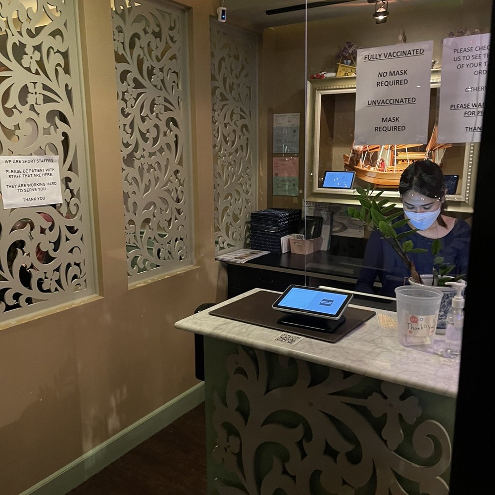 Similan Thai Restaurant - a counter with a tablet on it - Thai Near Me - Solana Beach, California Similan Thai Restaurant - a counter with a tablet on it - Thai Near Me - Solana Beach, California