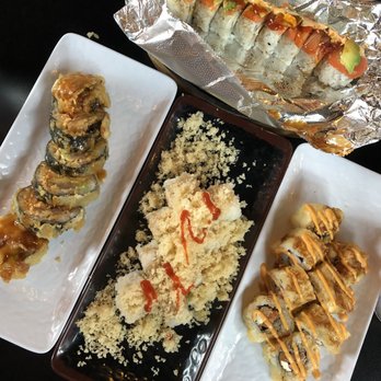 Itto Sushi - Clockwise starting from the top: Firebird, Vegas, Spicy California, J-Roll - Sushi Bars Near Me - Orem, Utah