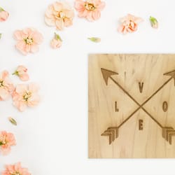 Anady's Trophies & Engraving - Love Never Fails 6x6 wood art piece