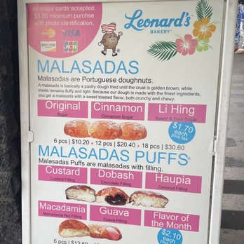 Leonard's Bakery - Outdoor menu - Bakeries Near Me - Honolulu, Hawaii Leonard's Bakery - Outdoor menu - Bakeries Near Me - Honolulu, Hawaii