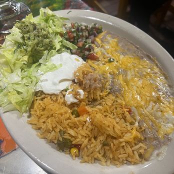 El Tapatio - Rice, beans, sour cream, guacamole, lettuce, and pico with the fajitas for 2. It came with 2 of these! - Mexican Near Me - Page, Arizona El Tapatio - Rice, beans, sour cream, guacamole, lettuce, and pico with the fajitas for 2. It came with 2 of these! - Mexican Near Me - Page, Arizona