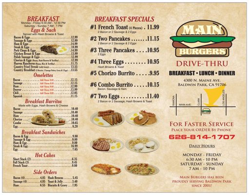 Menu photo 2 Main Burgers Baldwin Park, CA