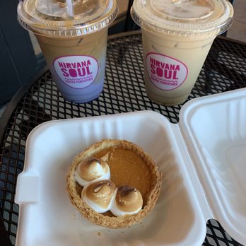Nirvana Soul Coffee - Ube & Celebration Latte & sweet potato pie - Coffee & Tea Near Me - Cupertino, California Nirvana Soul Coffee - Ube & Celebration Latte & sweet potato pie - Coffee & Tea Near Me - Cupertino, California