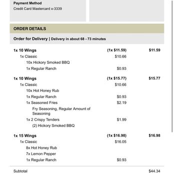 Wingstop - Receipt - Chicken Wings Near Me - Flowood, Mississippi