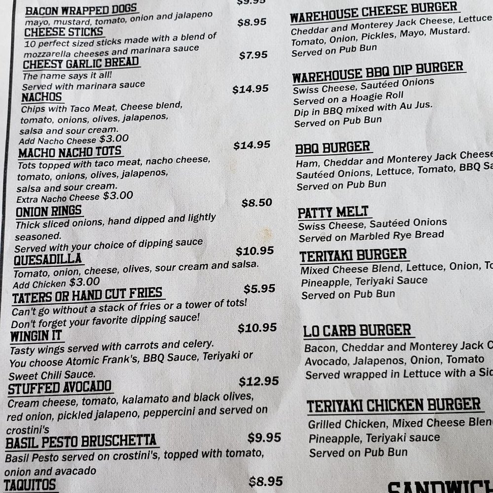 Warehouse West Grill - the menu of the restaurant - Bars Near Me - Yakima, Washington Warehouse West Grill - the menu of the restaurant - Bars Near Me - Yakima, Washington