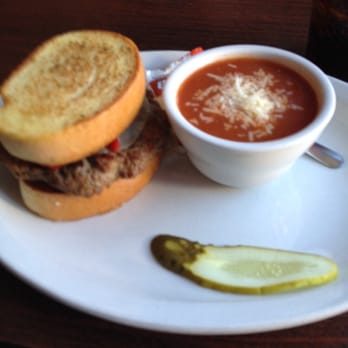 Dinners by Dawn - Barcelona burger on grilled garlic bread with tomato basil soup - Specialty Food Near Me - Story City, Iowa Dinners by Dawn - Barcelona burger on grilled garlic bread with tomato basil soup - Specialty Food Near Me - Story City, Iowa