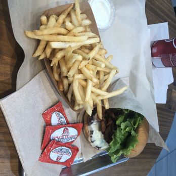 BT Burger - Bacon, cheeseburger and fries, fries or a little over cooked - Burgers Near Me - Atlanta, Georgia