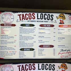 Tacos Locos - Menu