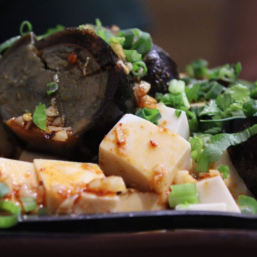 Volcano Skewer House - Century Egg & Tofu Salad. - Barbeque Near Me - Honolulu, Hawaii Volcano Skewer House - Century Egg & Tofu Salad. - Barbeque Near Me - Honolulu, Hawaii
