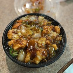 Chan's Chinese Restaurant  - Hunan Chicken, we got it spicy