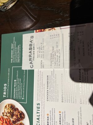 Menu photo 1 Carrabba's Italian Grill Nashville, TN Menu photo 1 Carrabba's Italian Grill Nashville, TN