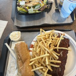 Half Slab Ribs with fries Greek Chicken Salad Half Slab Ribs with fries Greek Chicken Salad
