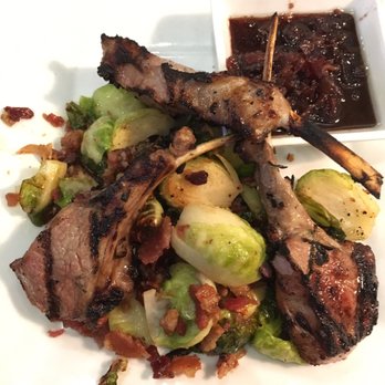 Local Roots - Lamb lollipops with Brussels sprouts and bacon jam - New American Near Me - Powell, Ohio
