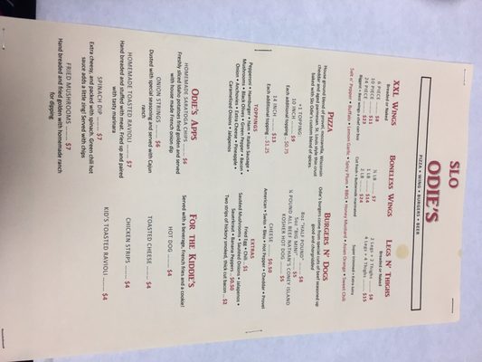 Menu photo 4 Slo Odie's House Springs, MO