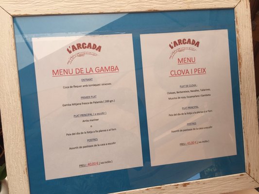 Menu photo 2 L'Arcada Palamos, GI