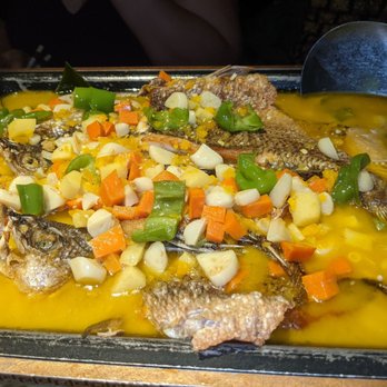 Jiang Nan - Strip Bass w.Golden Pepper Sauce and Golden Set Combo ($49.99+$9.99 for set combo)....OUTSTANDING DISH!! Get This! - Chinese Near Me - Flushing, New York Jiang Nan - Strip Bass w.Golden Pepper Sauce and Golden Set Combo ($49.99+$9.99 for set combo)....OUTSTANDING DISH!! Get This! - Chinese Near Me - Flushing, New York