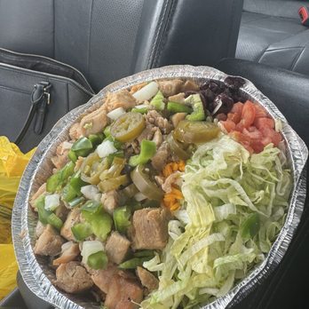 The Halal Guys - Regular Size chicken platter with pita removed and added onions, peppers, and jalapeños - Halal Near Me - Colorado Springs, Colorado The Halal Guys - Regular Size chicken platter with pita removed and added onions, peppers, and jalapeños - Halal Near Me - Colorado Springs, Colorado