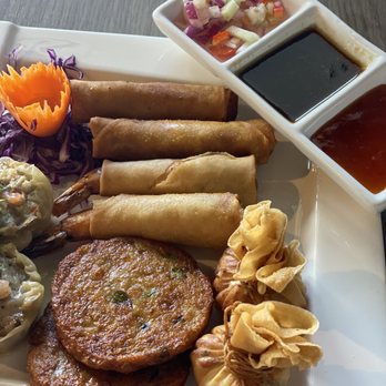Thaicoon - Thai Thaicoon Sampler! Everything is good! - Thai Near Me - Katy, Texas Thaicoon - Thai Thaicoon Sampler! Everything is good! - Thai Near Me - Katy, Texas