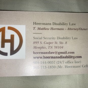 Heermans Social Security Disability Law Firm - business card (front side) - Social Security Law Near Me - Memphis, Tennessee Heermans Social Security Disability Law Firm - business card (front side) - Social Security Law Near Me - Memphis, Tennessee