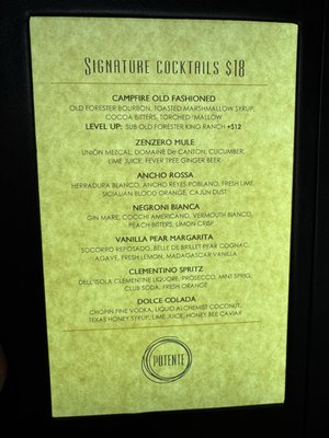 Menu photo 8 Potente Houston, TX
