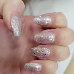 Pictures don't do it justice, they were absolutely beautiful. #55 gelish and then on ring fingers: rainbow day Pictures don't do it justice, they were absolutely beautiful. #55 gelish and then on ring fingers: rainbow day