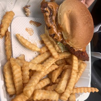 Habibi's Hot Chicken - Combo 1; I ate one of the sandwiches - Chicken Shop Near Me - Fontana, California Habibi's Hot Chicken - Combo 1; I ate one of the sandwiches - Chicken Shop Near Me - Fontana, California