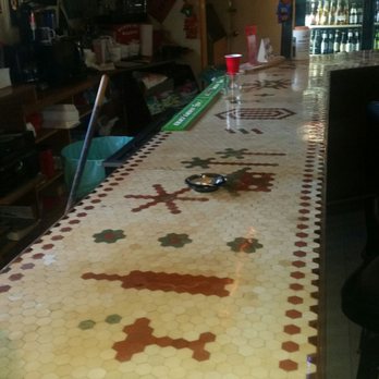 Old School - Cool tile inlaid bar...tile came from the Mizpah Hotel in Tonopah. - Pubs Near Me - Silver Peak, Nevada Old School - Cool tile inlaid bar...tile came from the Mizpah Hotel in Tonopah. - Pubs Near Me - Silver Peak, Nevada