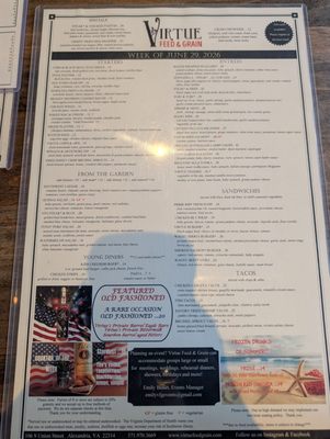 Menu photo 1 Virtue Feed & Grain Alexandria, VA