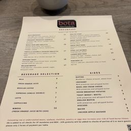 Breakfast Menu