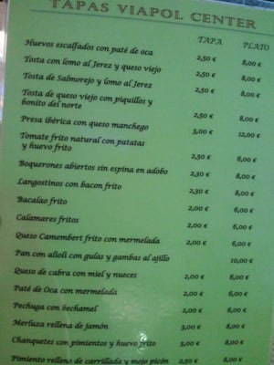 Menu photo 2 Tapas Viapol Center Seville, SE