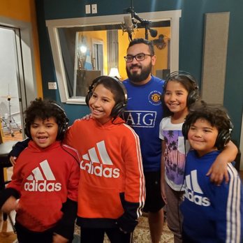 Sinai Recording Studios - Recording Engineer of Sinai taking a photo with the kids after the studio session on Tuesday 9/15/20 - Recording & Rehearsal Studios Near Me - Salinas, California