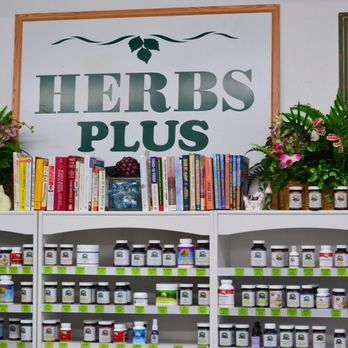 Herbs Plus - shelves of herbs in a store - Health Markets Near Me - Modesto, California