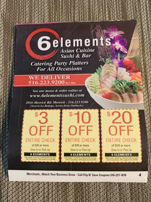 Menu photo 2 6 Elements Sushi Asian Cuisine & Bar Merrick, NY Menu photo 2 6 Elements Sushi Asian Cuisine & Bar Merrick, NY