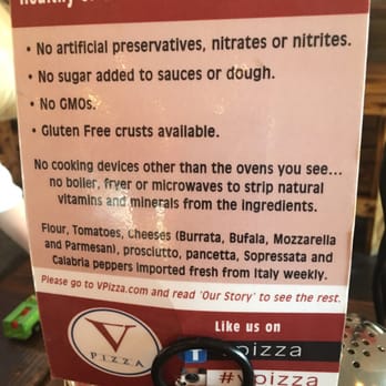 V Pizza - No GMOs! No added sugar!!! Ingredients from Italy!!! - Pizza Near Me - Jacksonville Beach, Florida