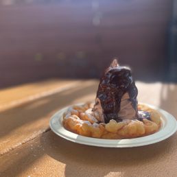 Funnel cake and ice cream Funnel cake and ice cream