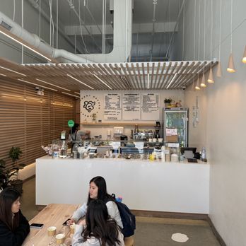 Elephant Garden Creamery - Seating area and menu board~ (April 2024) - Ice Cream & Frozen Yogurt Near Me - Vancouver, British Columbia
