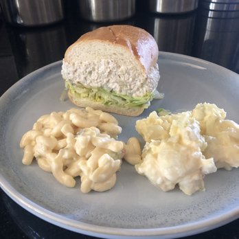 Terrace Deli - Chicken salad sandwich on soft roll, potato and macaroni salads - Delis Near Me - San Leandro, California