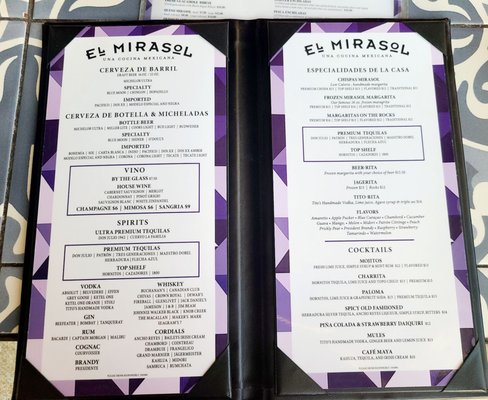 Menu photo 8 El Mirasol San Antonio, TX