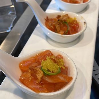 Shabu Squared - Salmon spoon - Japanese Near Me - Houston, Texas Shabu Squared - Salmon spoon - Japanese Near Me - Houston, Texas